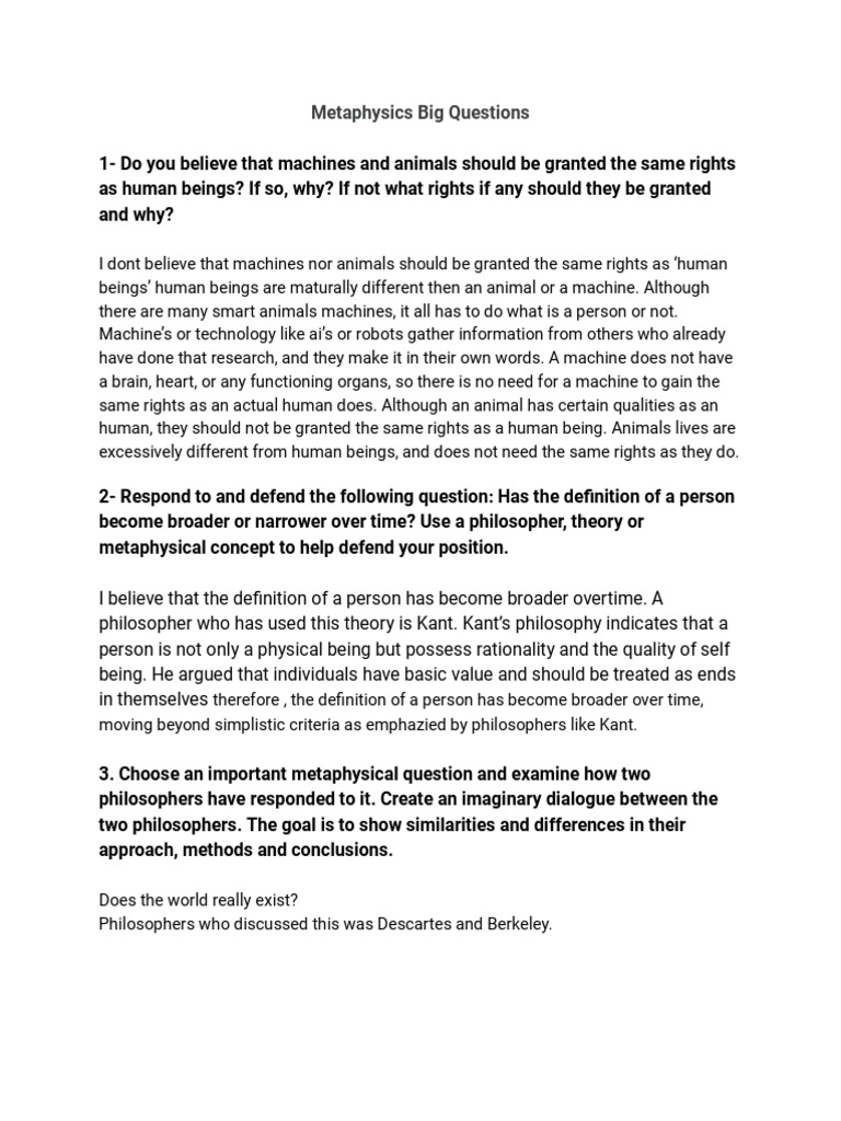 Metaphysical Perspectives on Personhood | PDF | Mind | Idea