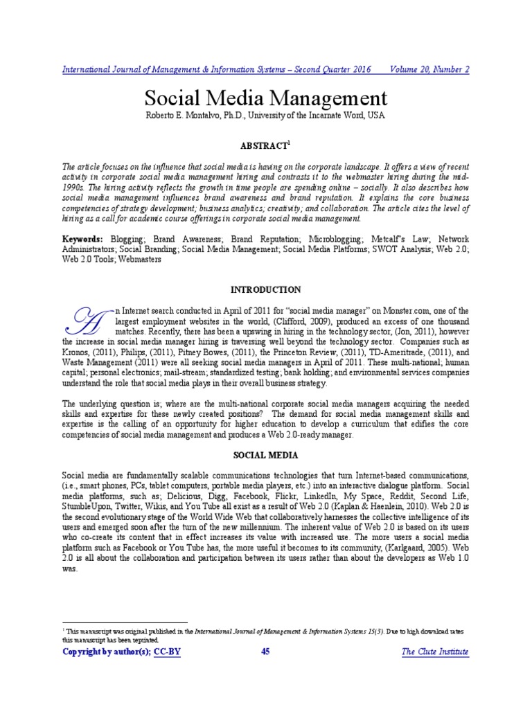 social media management PDF