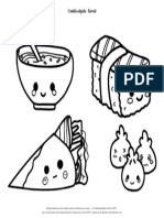 Desenhos Kawaii de Comidas para Colorir Comida Salgada