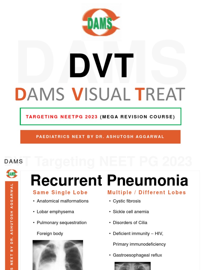 DAMS DVT Notes for NEET PG 2023 | PDF | Anemia | Neurological Disorders