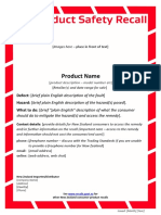 Product Recall Notice Template