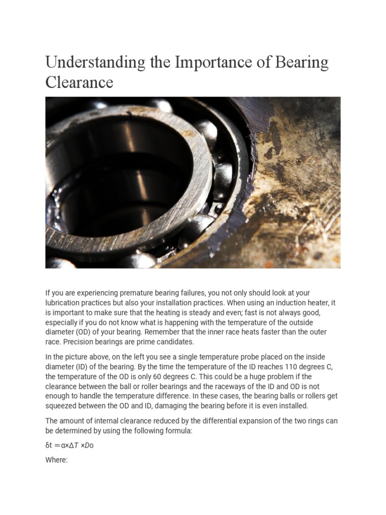 Understanding the Importance of Bearing Clearance PDF Bearing