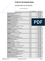 Extrato de Disciplinas: Engenharia de Produção