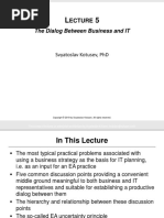 Lecture 5 - The Dialog Between Business and IT