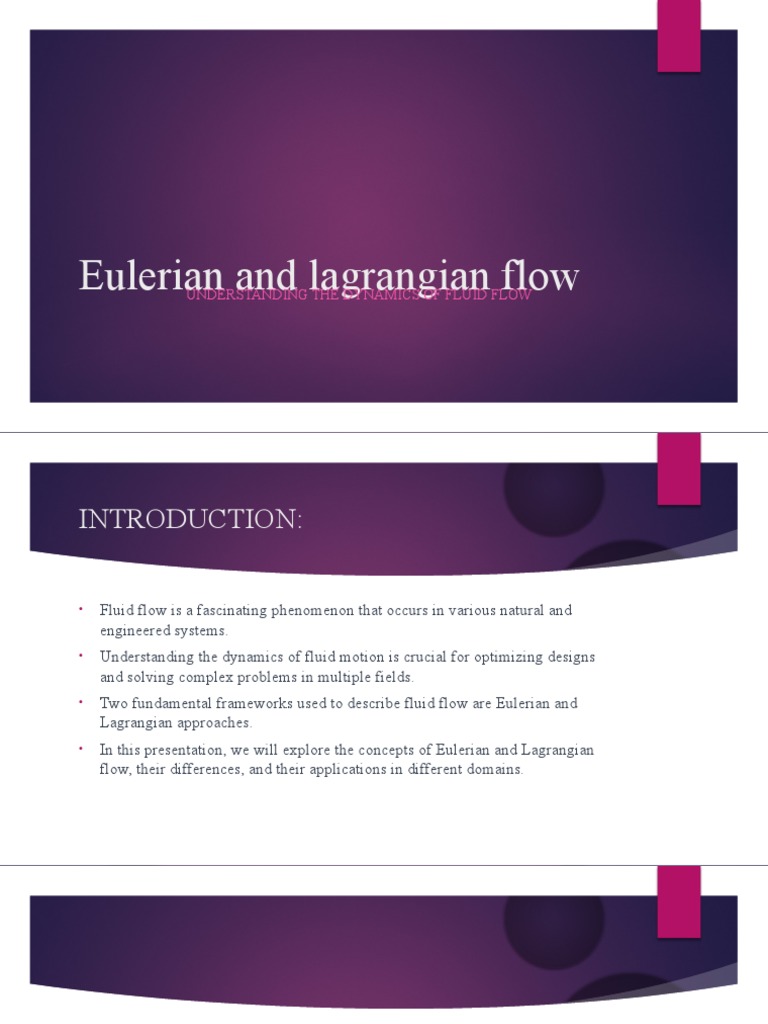 Eulerian vs Lagrangian Fluid Flow | PDF | Home & Garden