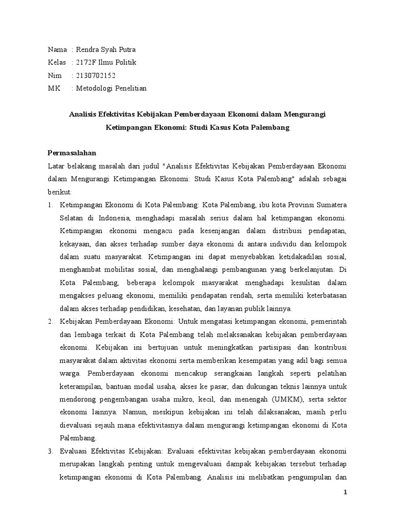 JudulSkripsi (Metodologi) (Rendra) | PDF