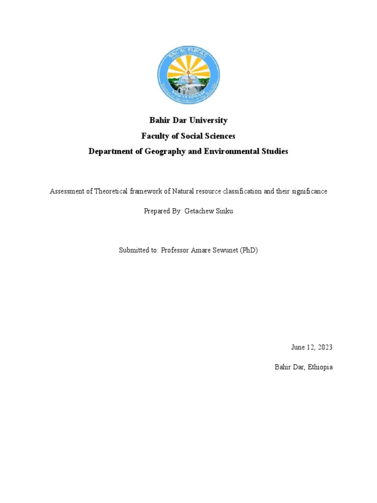 Definition of Natural Resource PDF