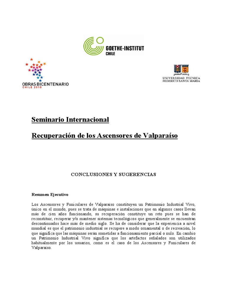 Ascensores y Funiculares Valpo | PDF