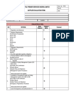 Supplier Evaluation Form