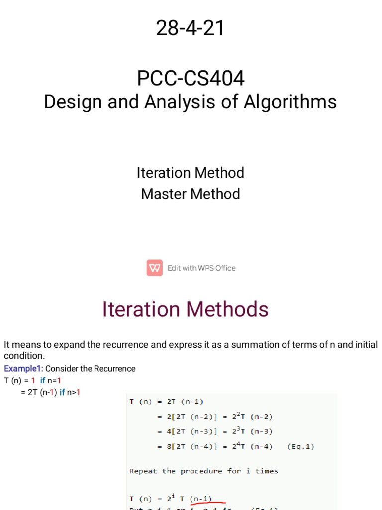Class 03 (DAA) (4th Sem) | PDF | Teaching Methods & Materials | Science ...