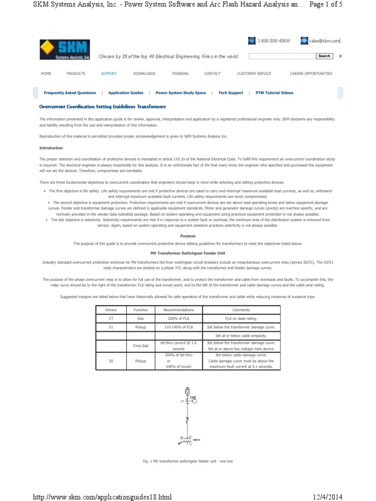 Overcurrent Coordination Guidelines for Transformers | PDF