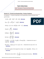 Calculus I Product and Quotient Rule Practice Problems