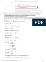 Calculus I Derivatives of Exponential and Logarithm Functions Assignment Problems