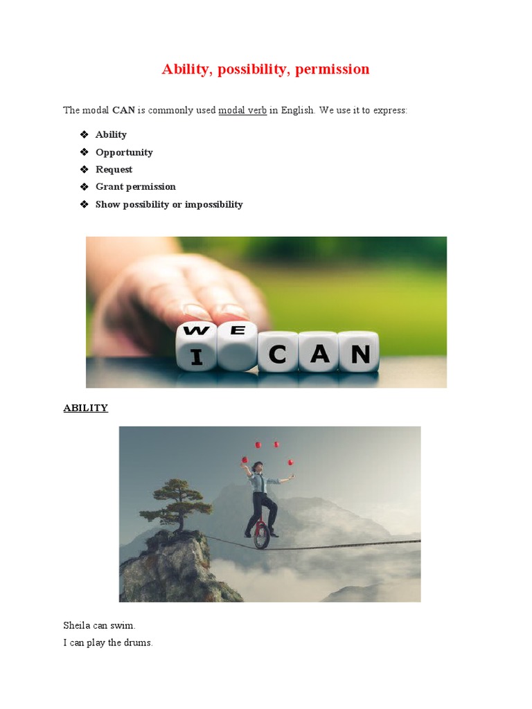 Possibility, Probability, Ability And Permission – FFGMT