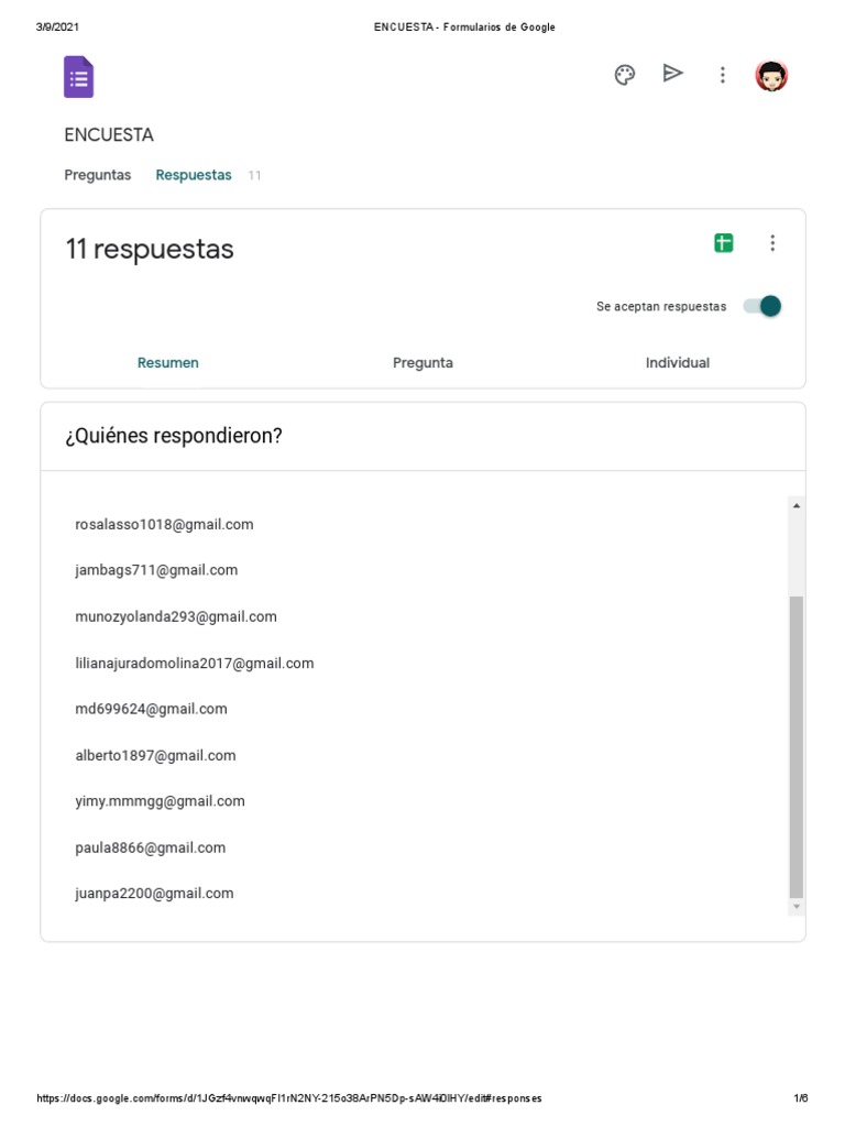 Encuesta formularios de google pdf