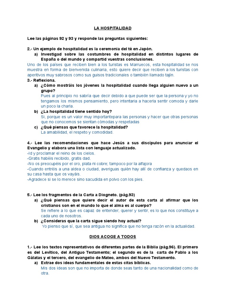 Hospitalidad y acogida en la Biblia | PDF | Biblia | Jesús