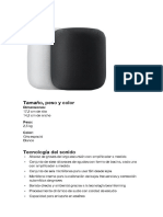 Especificaciones HomePod