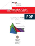 Le Competenze Bilingui Degli Studenti Valdostani - Rapporto Regionale Pisa 2010 Edizione Speciale Per La Valle D'Aosta
