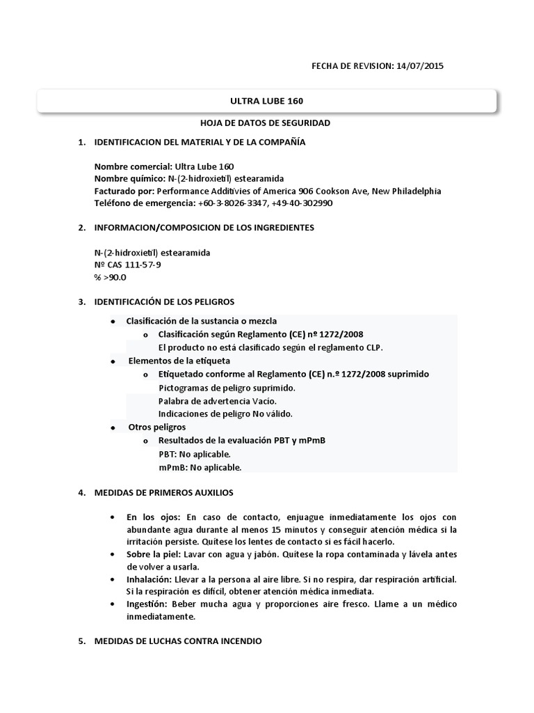 ULTRA LUBE 160 PDF Agua Contaminación