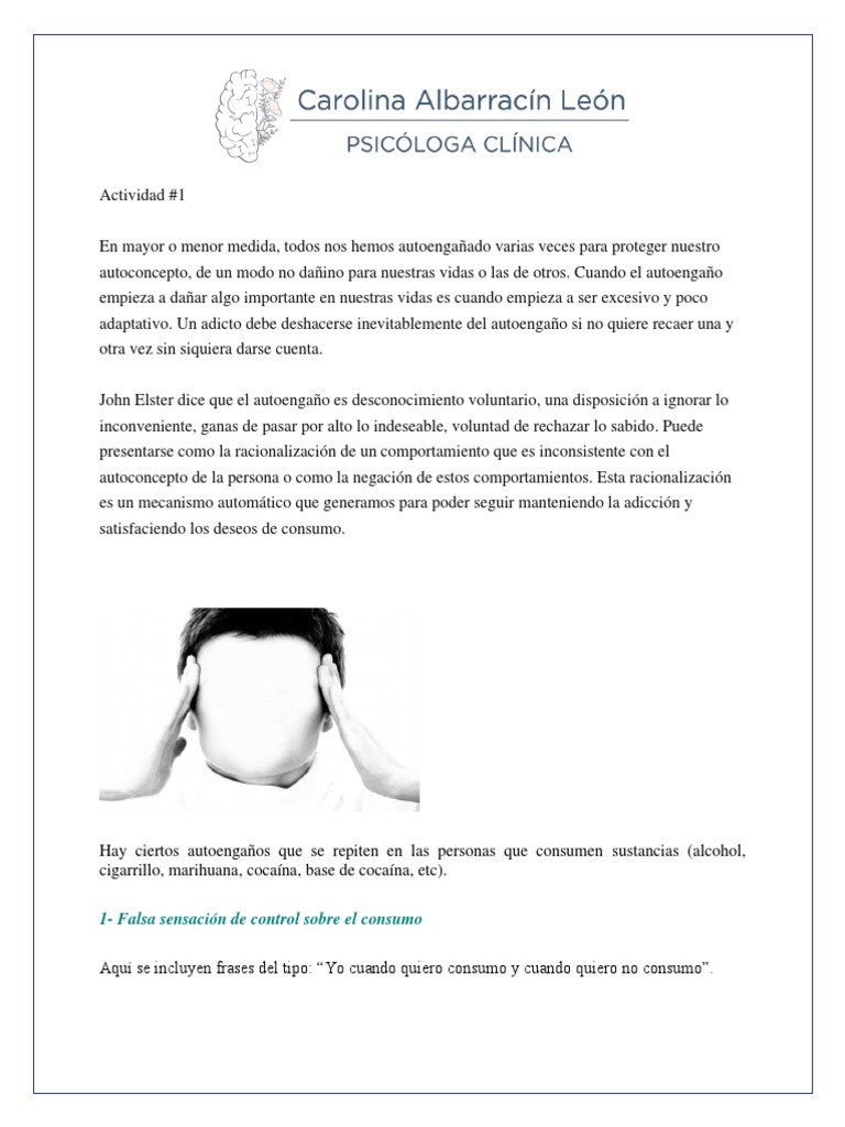 Autoengaño en adicciones: definición y ejemplos | PDF | Estilo de vida