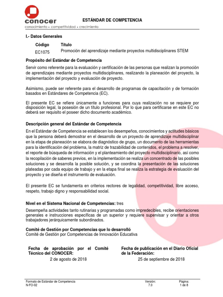 Estándar de Competencia en Proyectos STEM | PDF | Evaluación | Ingeniería