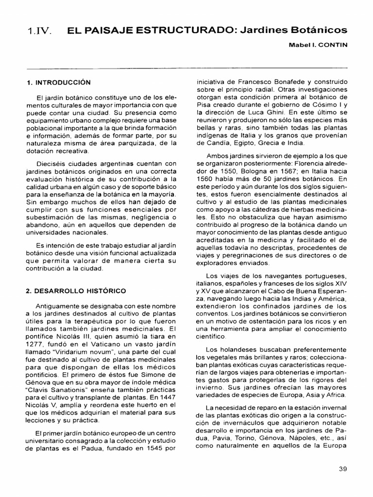Historia de los Jardines Botánicos | PDF | Plantas | Botánica