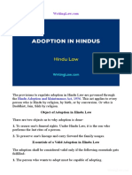 Rules For Adoption in Hindu Under Hindu Laws