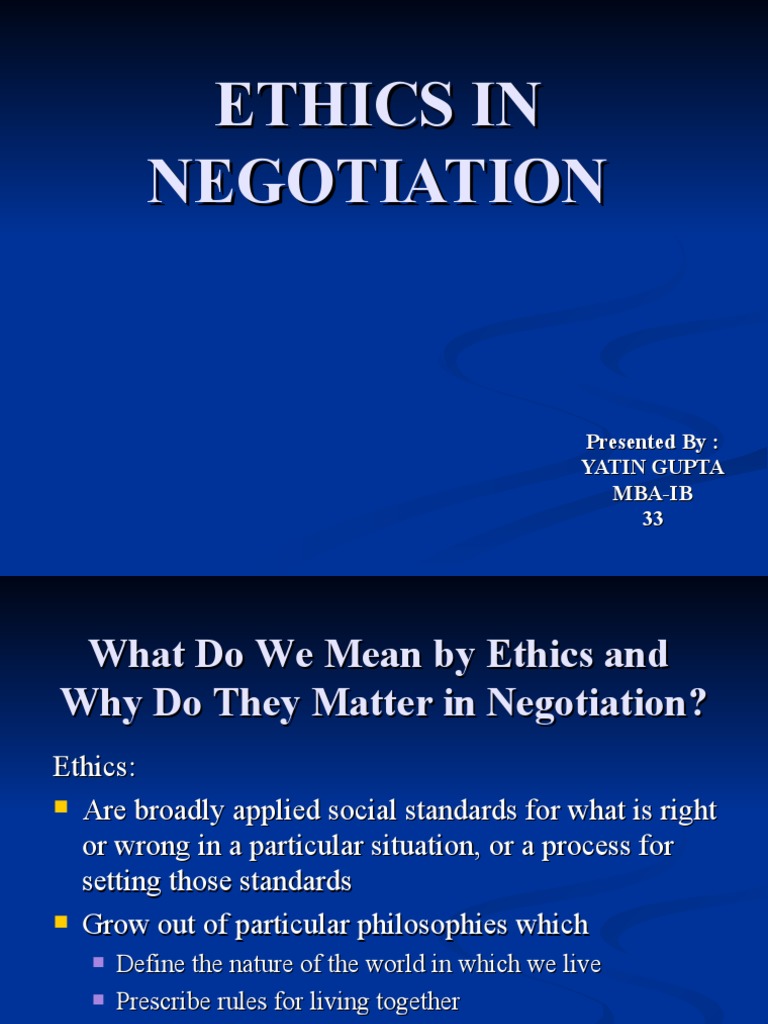 333203267 Ethics In Negotiation Pdf