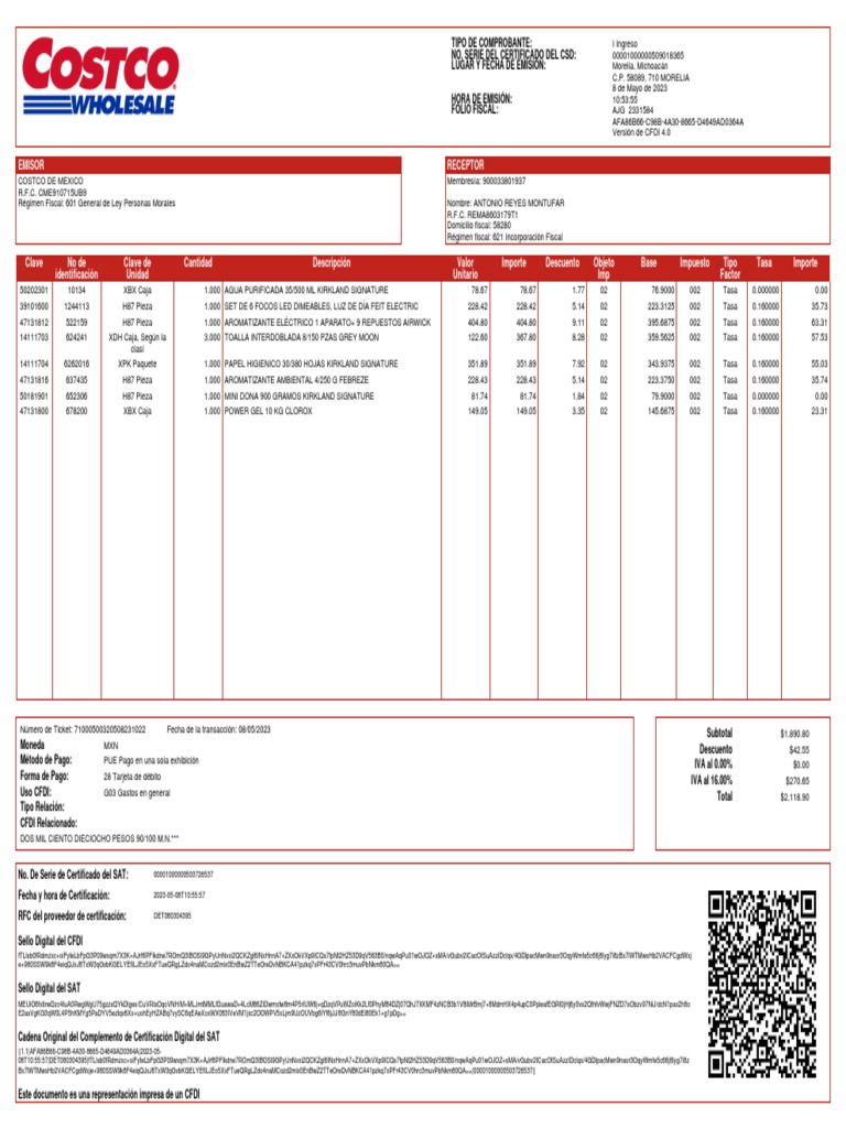 Ejemplo de facturas pdf