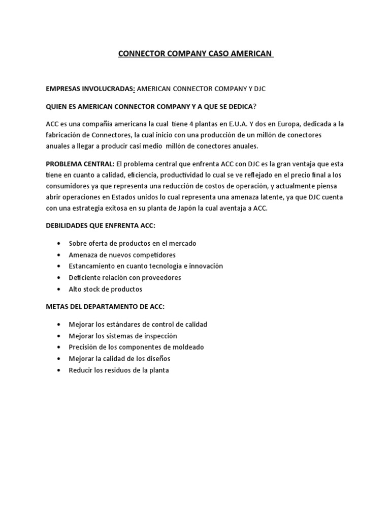 Connector Company Caso American PDF