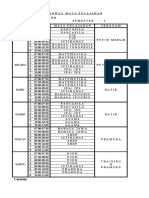 Jadwal Pelajaran Ralisha Kelas 4B Semester 1