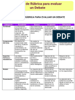 Modelo de Rúbrica para Evaluar Un Debate