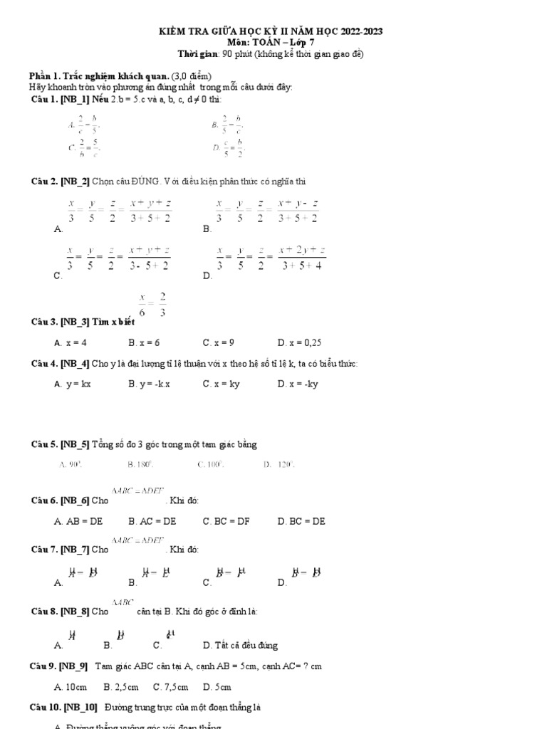 ĐỀ 6, ĐA, TN 3 7 | PDF