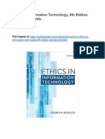 Test Bank For Ethics in Information Technology 6th Edition George Reynolds