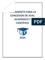 ReglamentoParaLaConcesionDeAvalAcademicoYCientifico2020 Marzo Abril2021