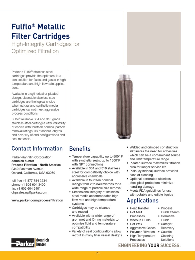 Metallic Filter - dhP-NA | PDF | Filtration | Stainless Steel