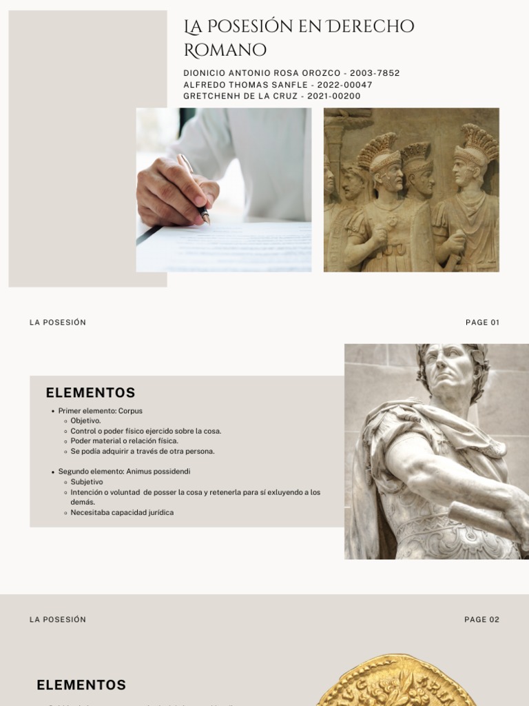 La Posesión en Derecho Romano | PDF
