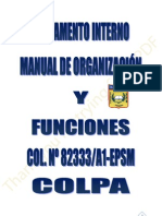 REGLAMENTO INTERNO Y MANUAL DE ORGANIZACIÓN 2011-COLPA