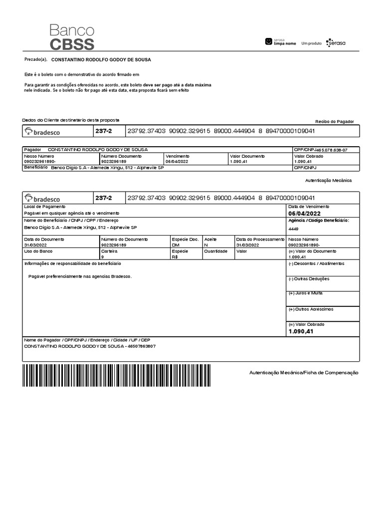 Autenticação Mecânica/Ficha de Compensação | PDF | Bancos | Serviços ...