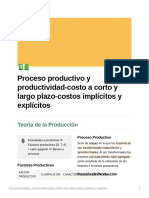 Proceso Productivo y Productividad-Costo A Corto y Largo Plazo-Costos Implícitos y Explícitos