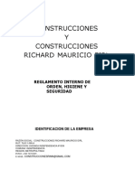 Reglamento Interno Construcciones Richard Mauricio Eirl