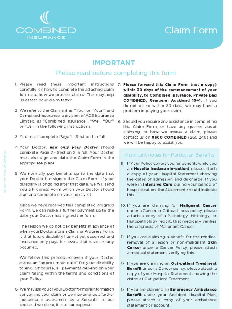 Claim Form | PDF | Medical Diagnosis | Patient