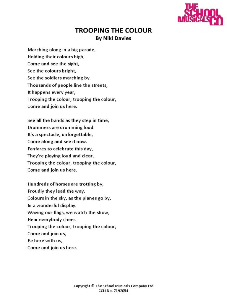 Trooping the Colour Parade Song | PDF | Art | Poetry