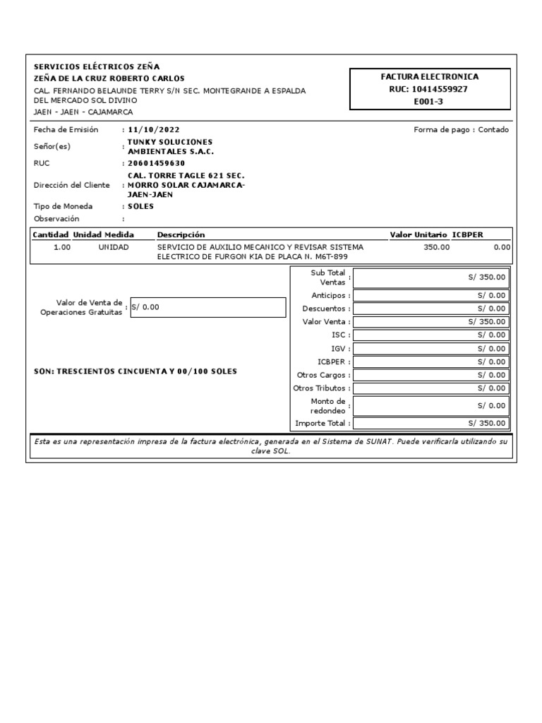 Factura electronica impresion pdf dinero pagos