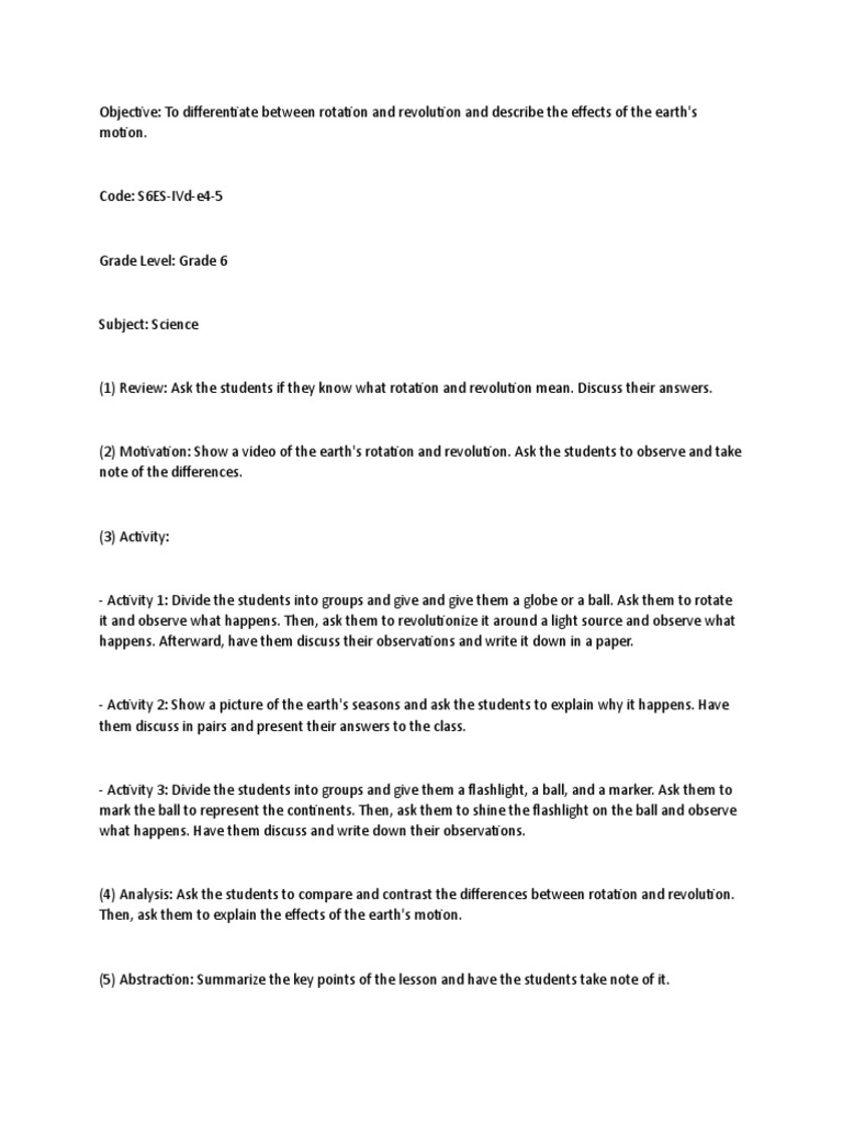 Demo 6 download free pdf rotation earth
