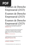 Examen de Derecho Empresarial