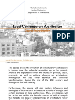 Course Introduction: Ocal Ontemporary Rchitecture