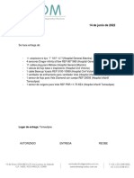 14 de Junio de 2022: Lugar de Entrega: Tamaulipas