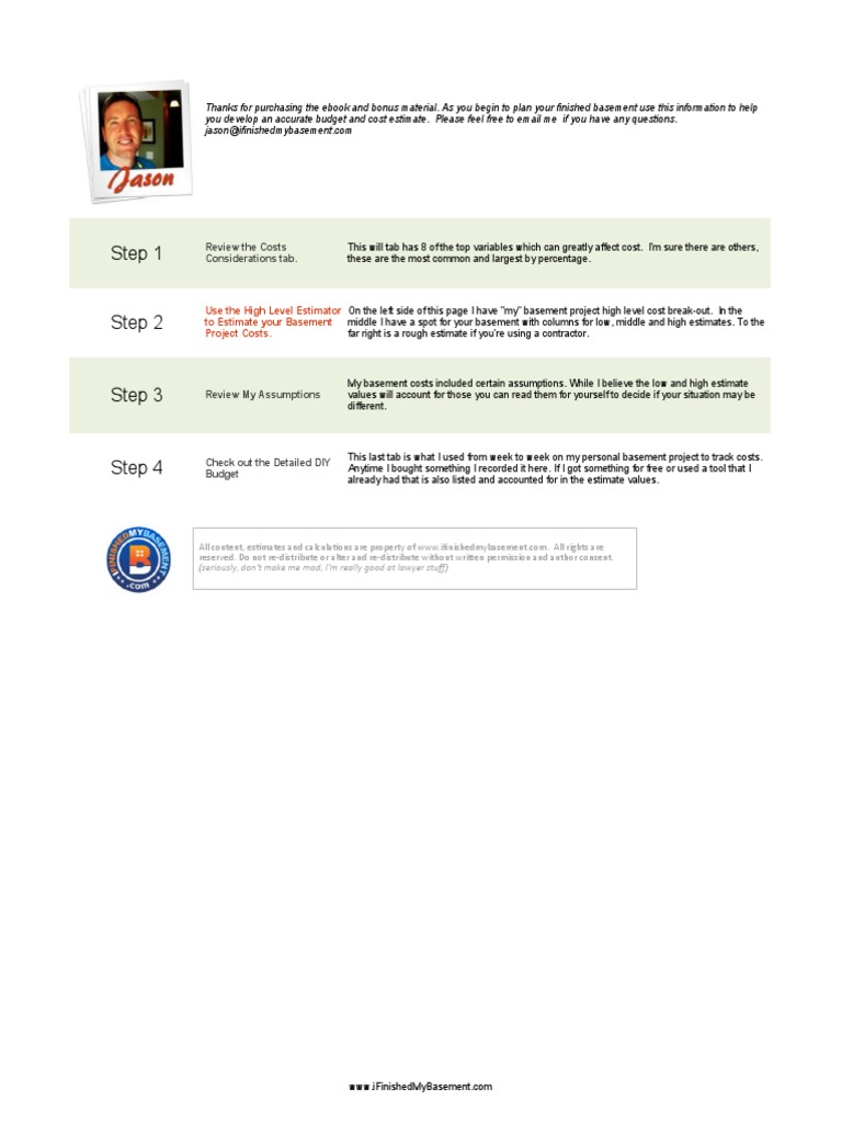 Basement Cost Calculator PDF Plumbing Basement