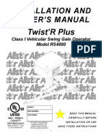 Twist'R Plus: Installation and Owner'S Manual